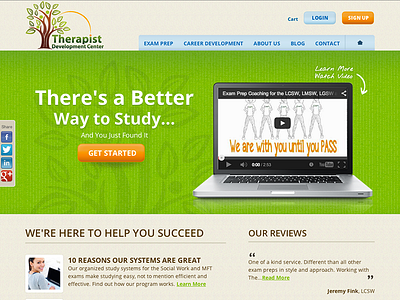 Therapist Development Center Design design education green study ui website