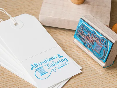 Alterations & Tailoring alterations card clothing logo needle spool stamp tags tailoring thread