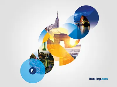 Destinations b. booking destination graphic holiday logo new york paris travel