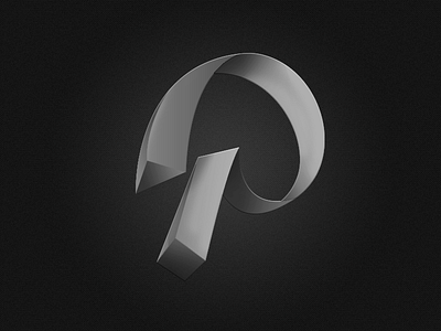 P logo 3d chrome extrude logo p p letter