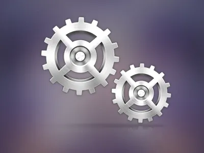 Gears 3d gears icon photoshop realistic settings