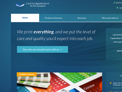 Site design for a local printer