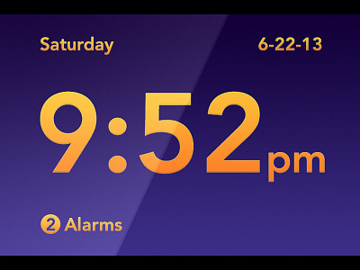 Bedside Clock alarm bedside clock gloss orange purple ui