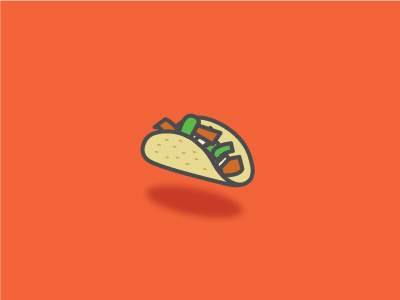 Taco fly illustration shaddow taco