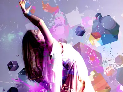 Ascending Angels abstract art design digital art graphic design mixed media portrait retro