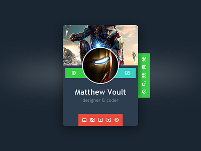 Profile buttons flat icons matthew voult profile widget
