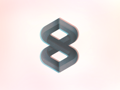 3D 8 3d 8 blurred brand cinema eight experimental logo movie number series vector