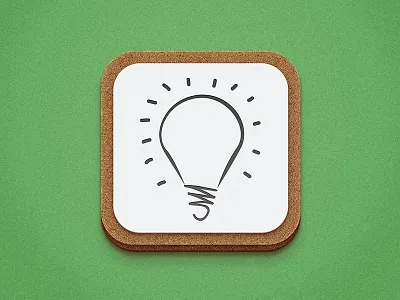 iOS Icon WIP board bulb cork grass icon ios light noise paper shadow texture