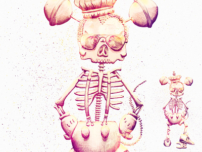 The Real Little Mouse bic bones illustration lollipop mouse pen poster skeleton tooth