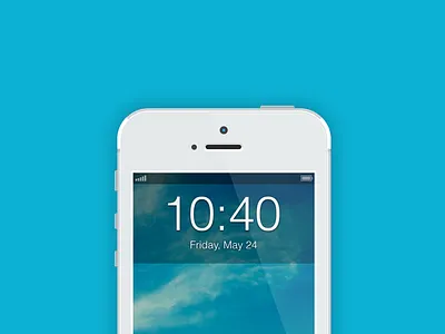 iOS 7 Lockscreen Clock Concept apple concept design flat ios ios 7 iphone 5 lockscreen mockup