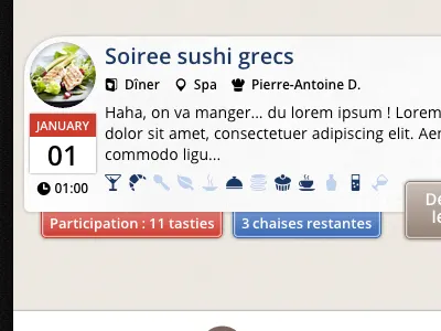 Tasting Party information box mobile css mobile responsive ui