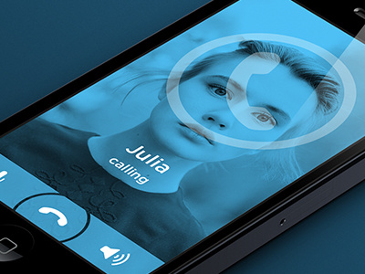 Call app concept 5 app big photo blue call calling calling app colour flat iphone iphone 5 julia one color