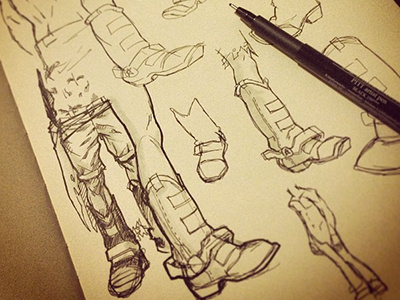 Ink Sketches boots character conceptual cowboy ink sketchbook sketches