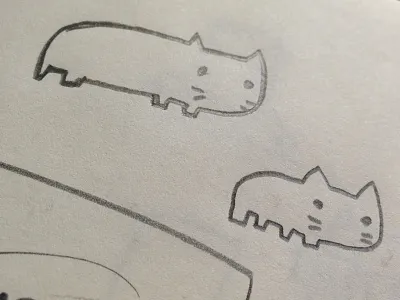 Manx cats illustration pencil