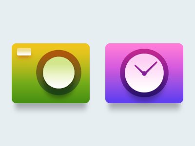 Gradien camera clock icon iconset mira simple ui