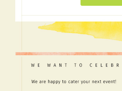 Celebrate catering grunge hot watercolor website