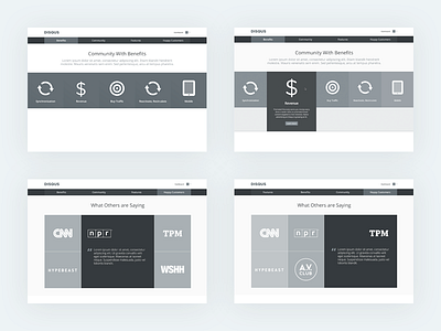 Disqus.com Wireframes disqus flat icons interface landing logos marketing simple web wireframes