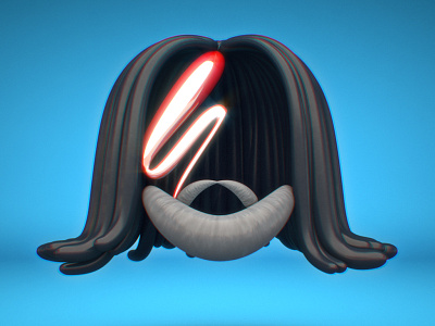 Zigg 3d balloon beard bolt bowie character cinema4d hair jerry garcia lightning mustache ray render shiny stardust ziggy