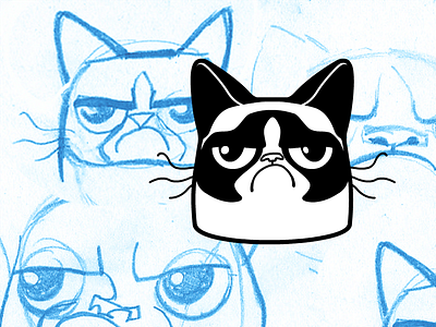 Grumpy Cat Icon black cat face icon logo meme