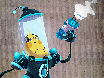 General Millet cockatiel. character design robot space