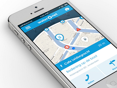 Waternet App flat iphone navigation