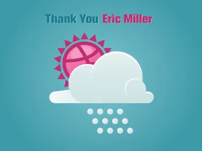 Hi dribbble cloud dribbble icon invite snow sun thank weather you