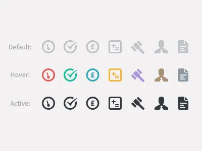 Nav Icons active hover icon iconset nav web design website