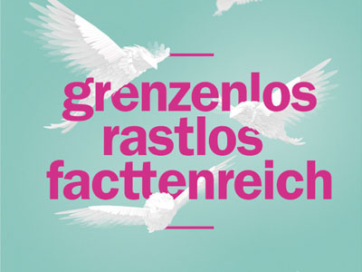 Designmonat Graz 2013 birds color design designmonat facettenreich graz grenzenlos mint monat month pink print purple rastlos type white