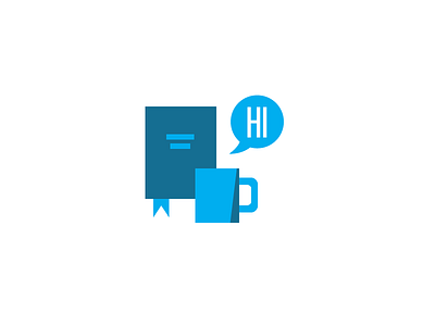 Hi baji bible blue church coffee hi illustration new here speech bubble welcome