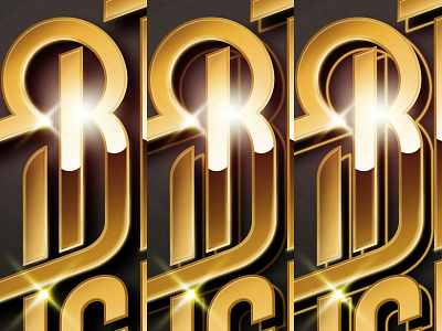 Bruce Leroys logo, adding effects 80s chrome lettering logo design typography