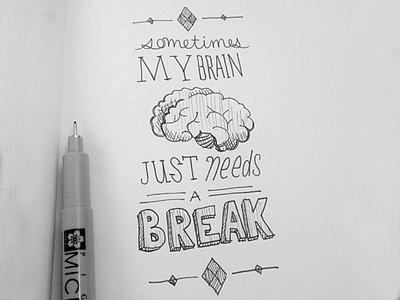 need a break condensed doodle drawing lettering micron sketch typography