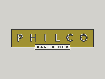 Philco Bar + Diner logo restaurant typography