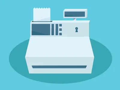 Cash Register Take Two blue cash register