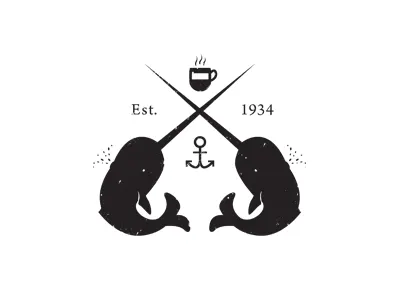 Narwhal Coffee Co. - Brand Logo brand identity coffee logo narwhal