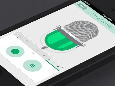 iPHONE inspired flat MIC flat gui ios iphone list mic microphone minimal record