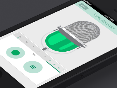 iPHONE inspired flat MIC flat gui ios iphone list mic microphone minimal record