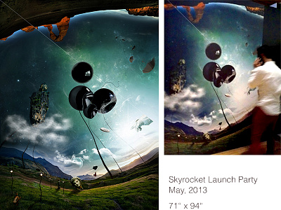 Skyrkt launch party print art digital print surreal