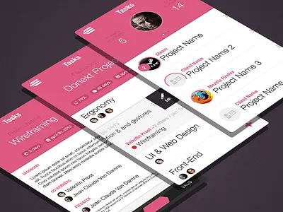 Donext iPhone App. application collaborative donext ios iphone mobile to do list ui
