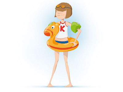 swimmer pro 2 character swim vector