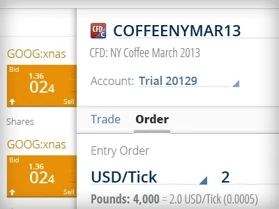 trade instrument detail for SaxoBank web trading platform app interface ui ux web