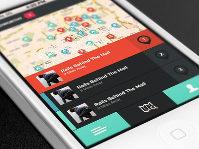 Shredworthy app color flat interface mobile skate