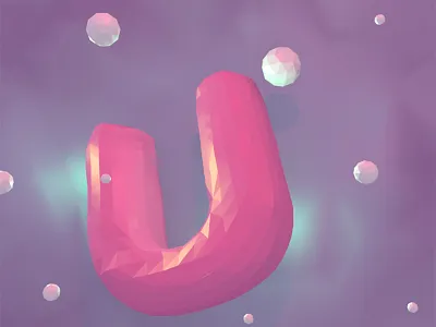 U 3d ambient blender faceted floating low poly low poly model render rendering