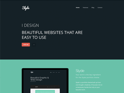 Slyde clean dark portfolio responsive theme wordpress