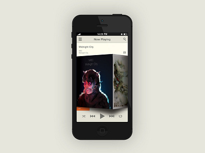 Flip the Cube 3d 5 app box cube flat iphone mockup music music app music player player simple songs ui