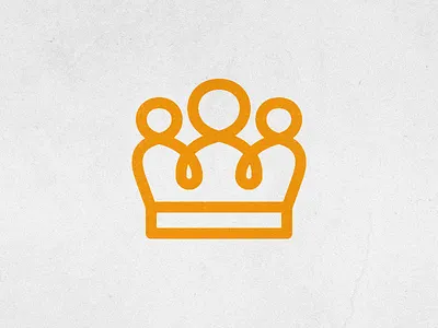 Group Leadership crown figures heads holding hands leaders people victory