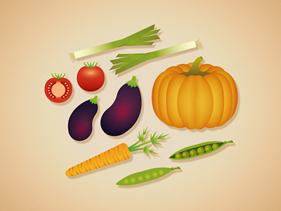 fresh and crunchy carrot cooking eggplant fresh garden green healthy illustration juicy lasseundbosse leek natural peas pumpkin tomato vector vegetables vegetarian veggie veggies