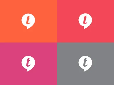 TT icon colors app chat flat fuchsia icon logo orange quote red speech bubble white