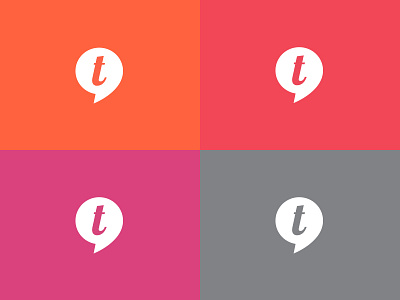 TT icon colors app chat flat fuchsia icon logo orange quote red speech bubble white