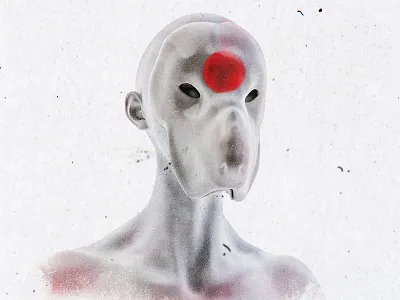 Mask By Starsstyle 3d color demon eye head monster new red skin white zbrush