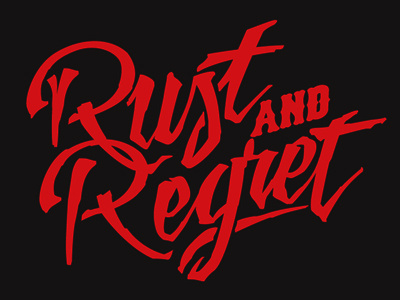 Rust & Regret brush brushpen drawn hand type